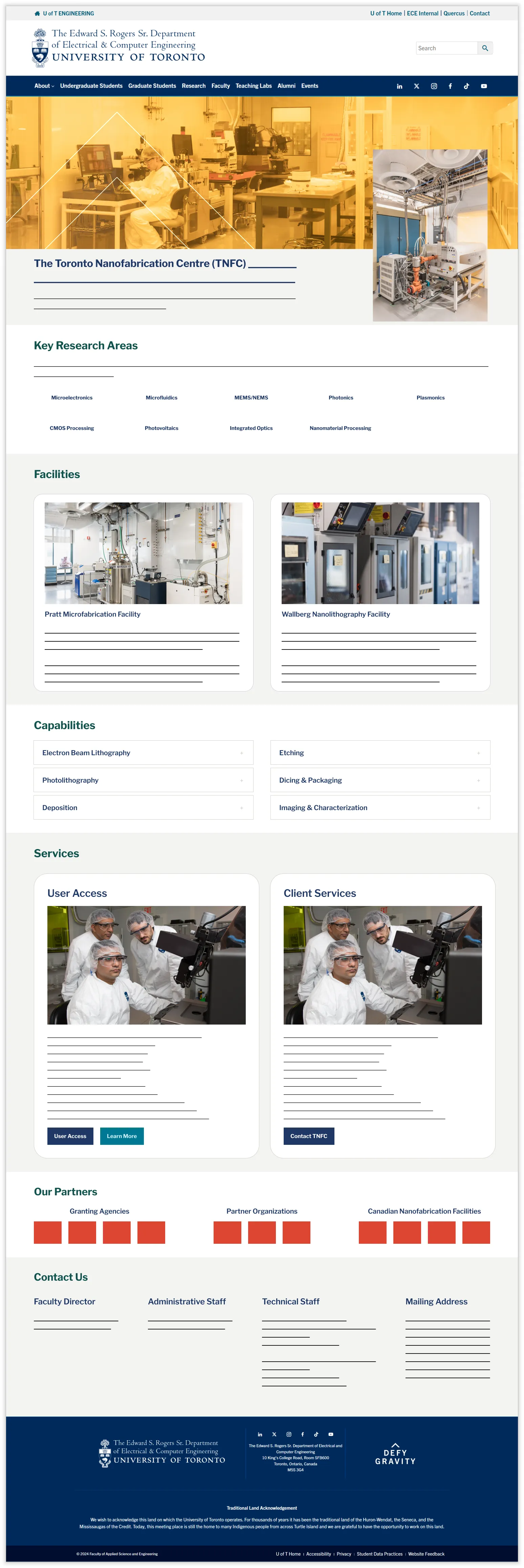 The rebuilt TNFC homepage